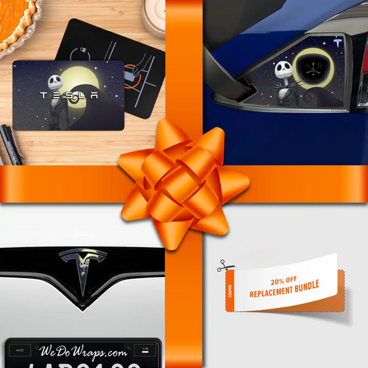 Holiday Bundle Moonlit Mischief Tesla Wrap Kit | Model X - Tesla Emblems