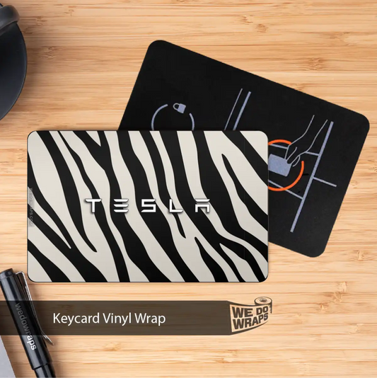 Mountain Zebra Pattern Tesla Keycard Decal - Tesla Emblems