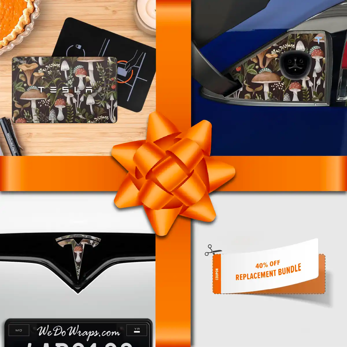 Holiday Bundle Mushroom Garden Tesla Wrap Kit | Model X