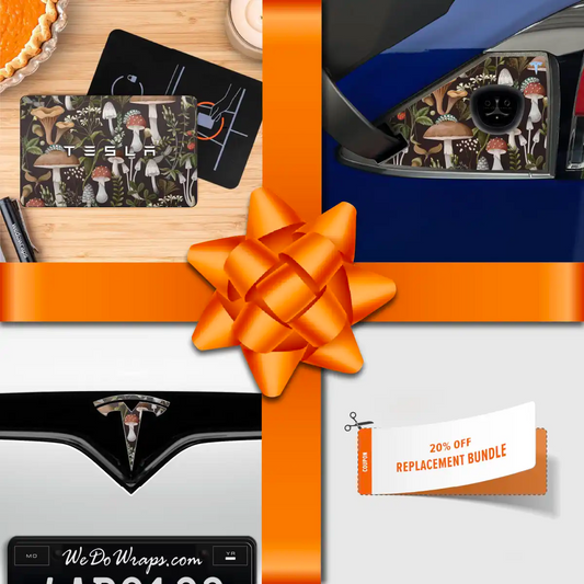 Holiday Bundle Mushroom Garden Tesla Wrap Kit | Model X - Tesla Emblems