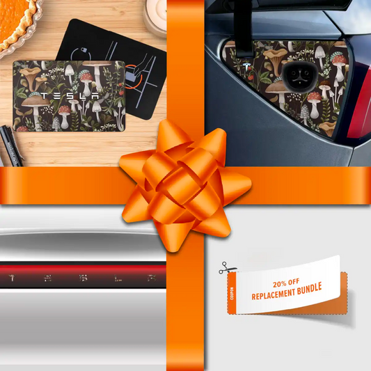 Holiday Bundle Mushroom Garden Tesla Wrap Kit | Model Y - Tesla Emblems