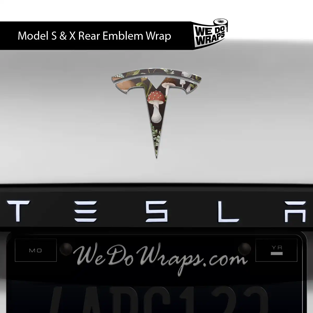 Mushroom Garden Tesla Emblem Decals (Front + Back) | Model S