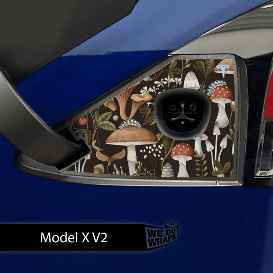 Mushroom Garden Tesla Charge Port Wrap | Model X - Tesla Emblems