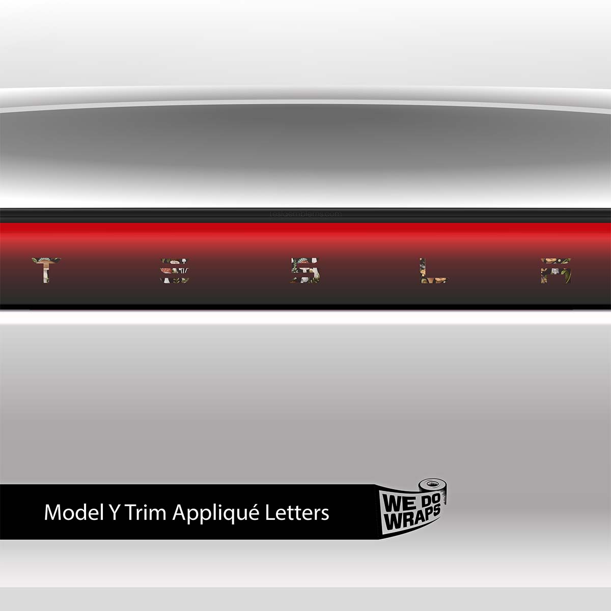 Mushroom Garden Tesla Emblem Decals (Front + Back) | Model Y
