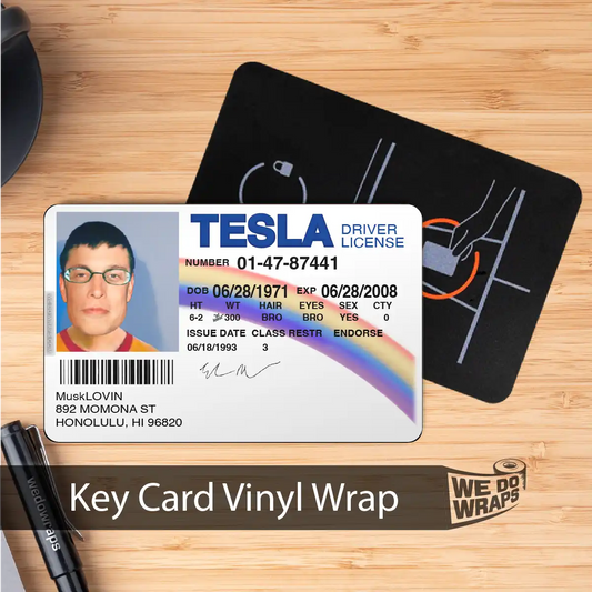 MuskLOVIN' Tesla Drivers License | NFC Key Card Wrap - Tesla Emblems