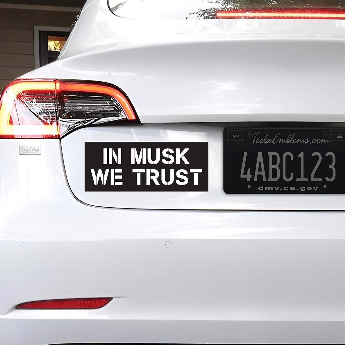 In Musk We Trust Vinyl Decal Sticker - Tesla Emblems