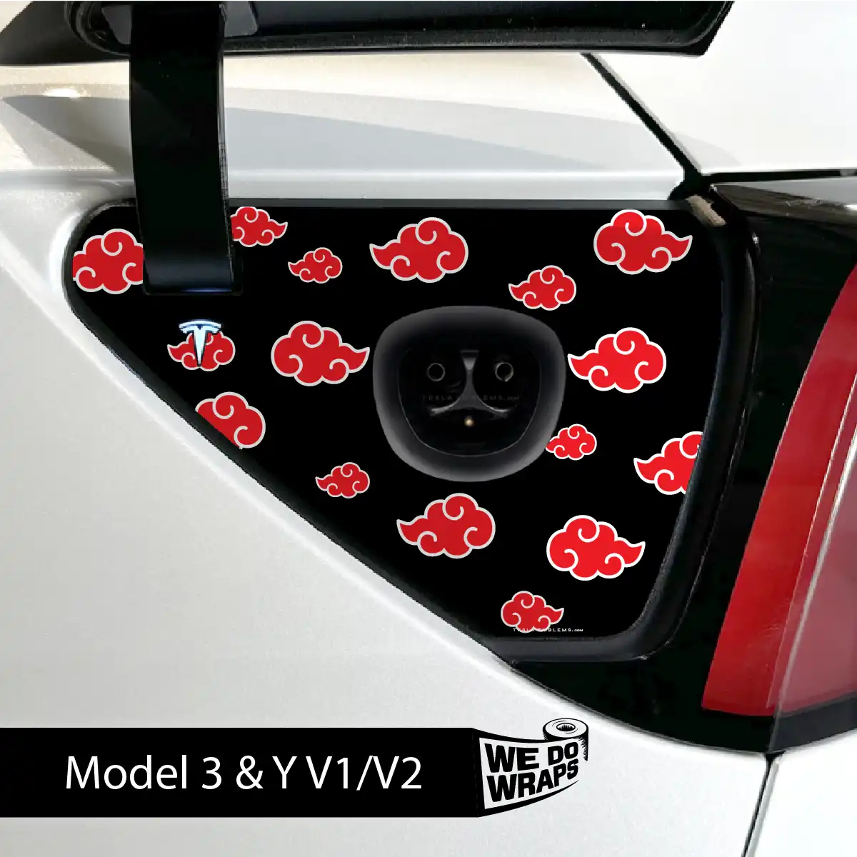 Kumo Clouds Tesla Charge Port Wrap | Model 3 - Tesla Emblems