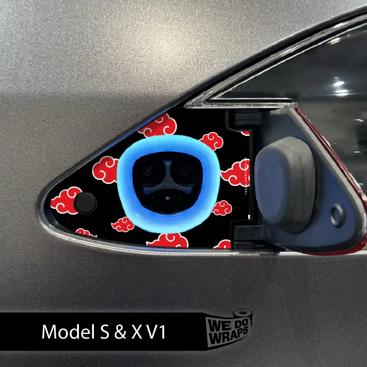 Kumo Clouds Tesla Charge Port Wrap | Model S - Tesla Emblems
