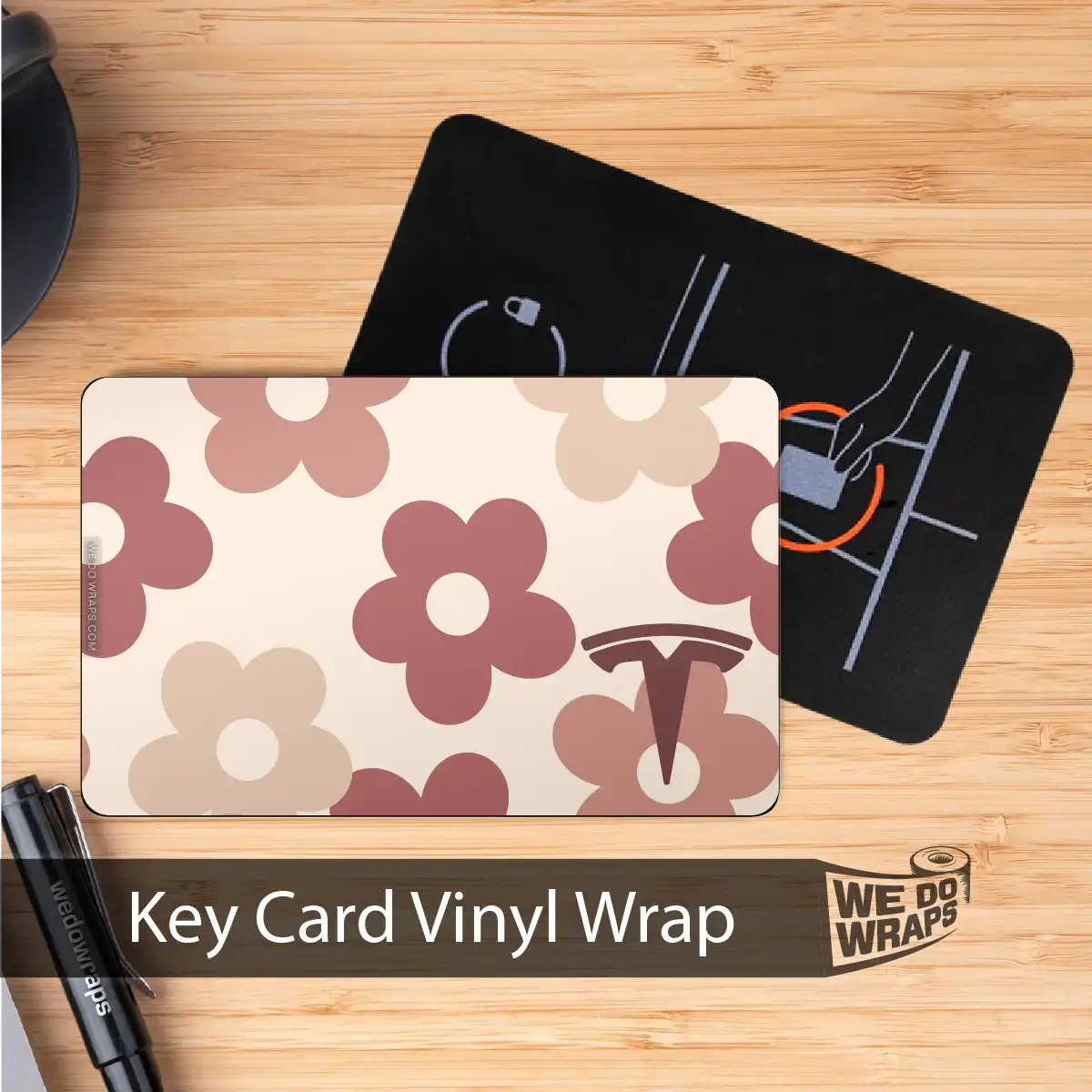 Floral | NFC Key Card Wrap - Tesla Emblems