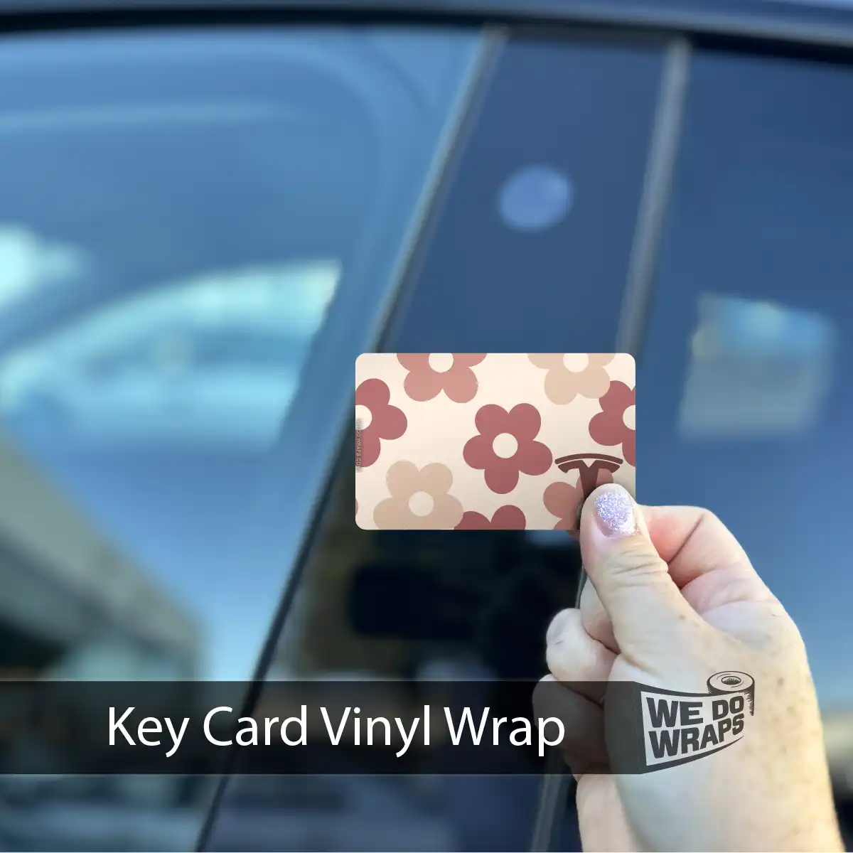 Floral | NFC Key Card Wrap - Tesla Emblems