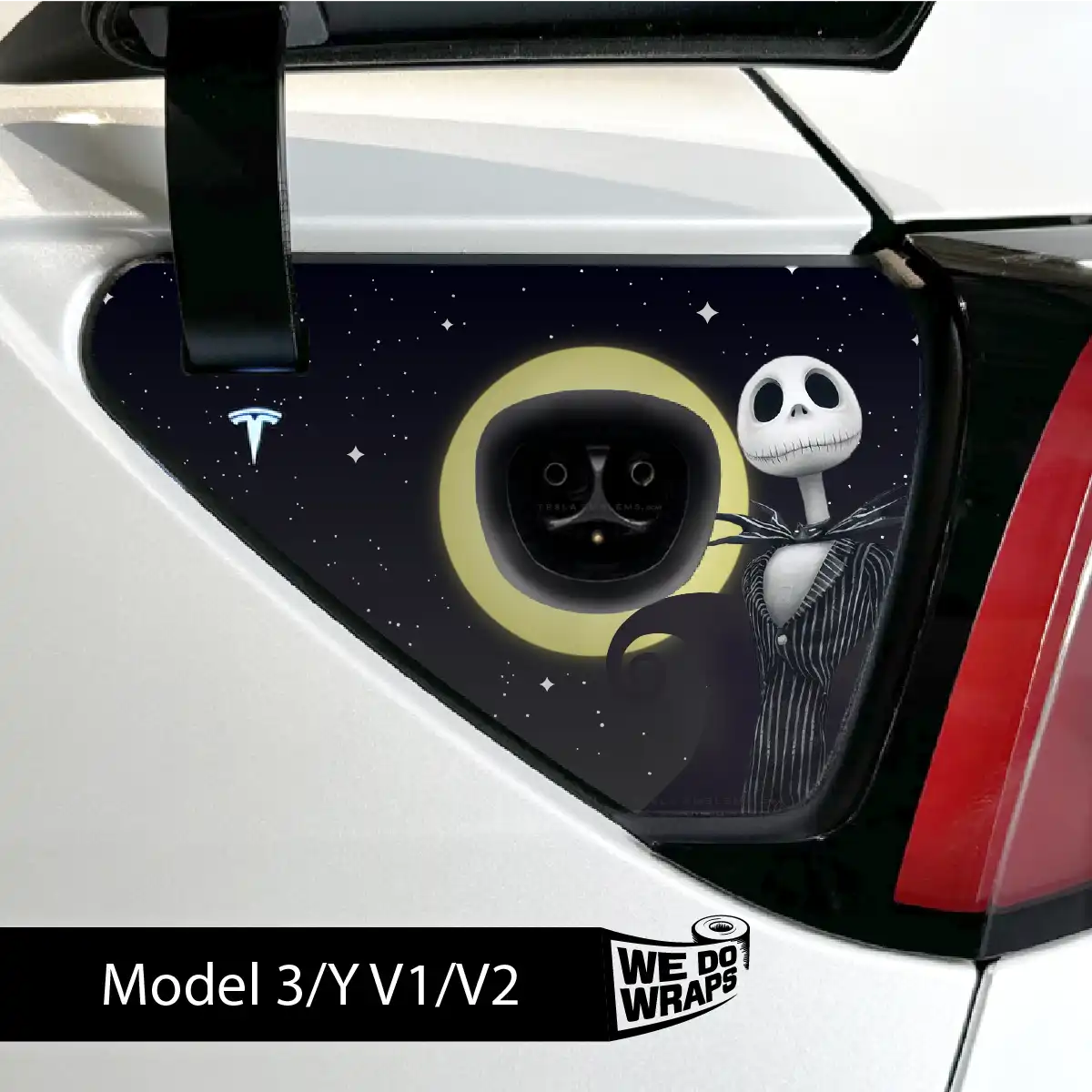 Moonlit Mischief Tesla Charge Port Wrap | Model 3