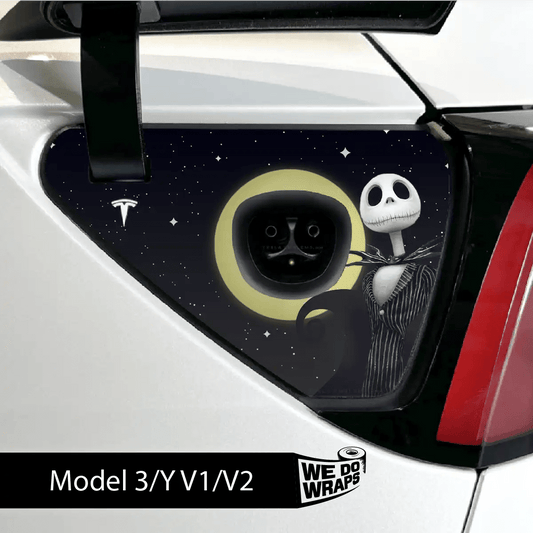 Moonlit Mischief Tesla Charge Port Wrap | Model 3 - Tesla Emblems