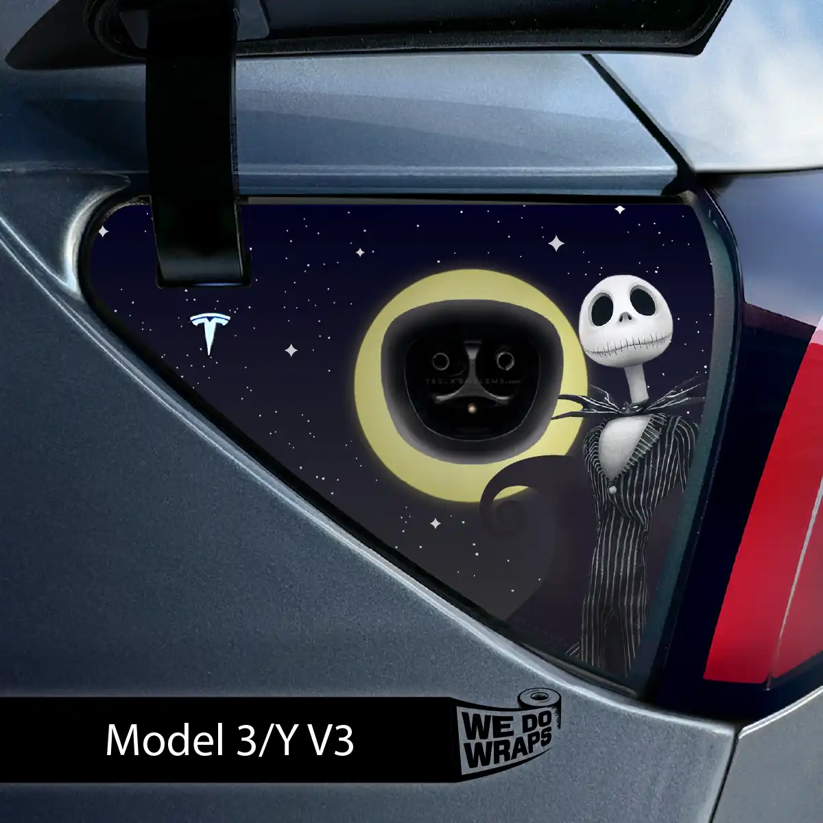 Moonlit Mischief Tesla Charge Port Wrap | Model 3