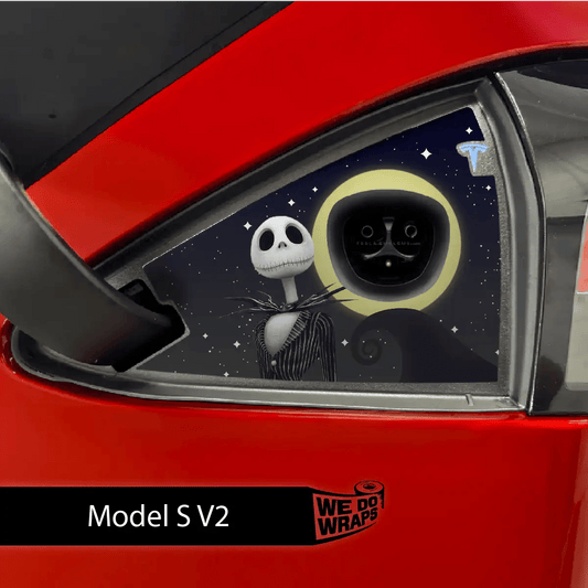 Moonlit Mischief Tesla Charge Port Wrap | Model S - Tesla Emblems