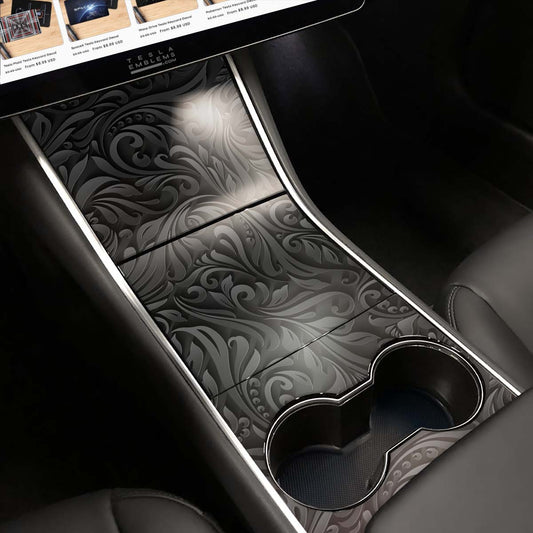 Nocturnal Petals Tesla Center Console Wrap Kit | 2017 - 2021 Model 3 & Y - Tesla Emblems