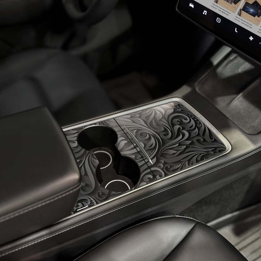 Nocturnal Petals Tesla Center Console Wrap Kit | 2021 - 2023 Model 3 & Y - Tesla Emblems