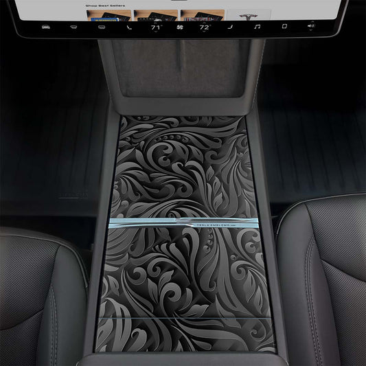 Nocturnal Petals Center Console Wrap Kit | 2024+ Model 3 "Highland" - Tesla Emblems