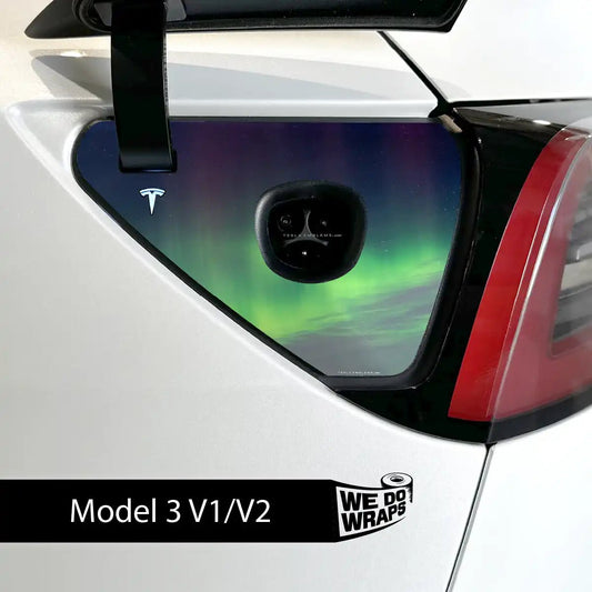 Northern Lights Tesla Charge Port Wrap | Model 3 - Tesla Emblems