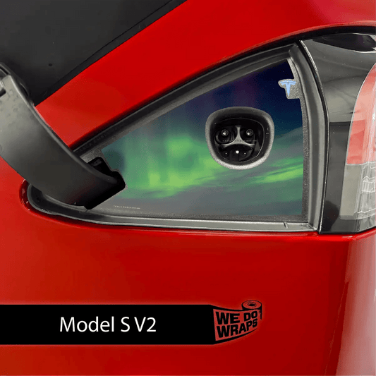 Northern Lights Tesla Charge Port Wrap | Model S - Tesla Emblems