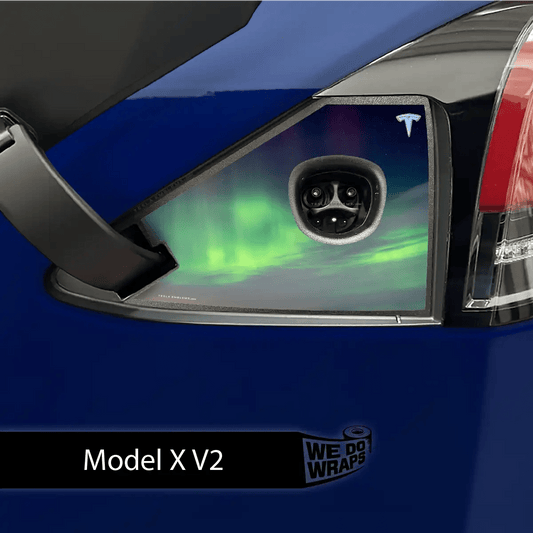Northern Lights Tesla Charge Port Wrap | Model X - Tesla Emblems