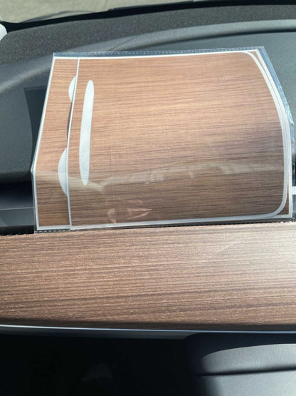 White Ash Stock Tesla Woodgrain Gen1 Center Console Wrap Kit | 2017 - 2021 Model 3 - Tesla Emblems
