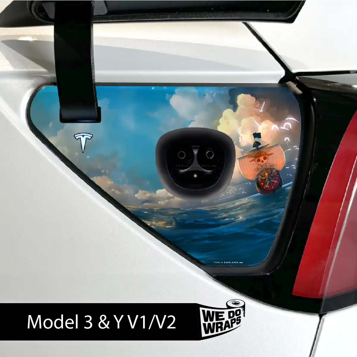 Grand Line Tesla Charge Port Wrap | Model 3 - Tesla Emblems