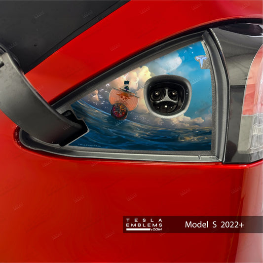 One Piece Tesla Charge Port Wrap - Tesla Emblems