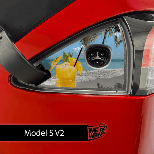 Paradise Tesla Charge Port Wrap | Model S - Tesla Emblems