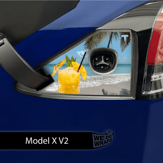 Paradise Tesla Charge Port Wrap | Model X - Tesla Emblems