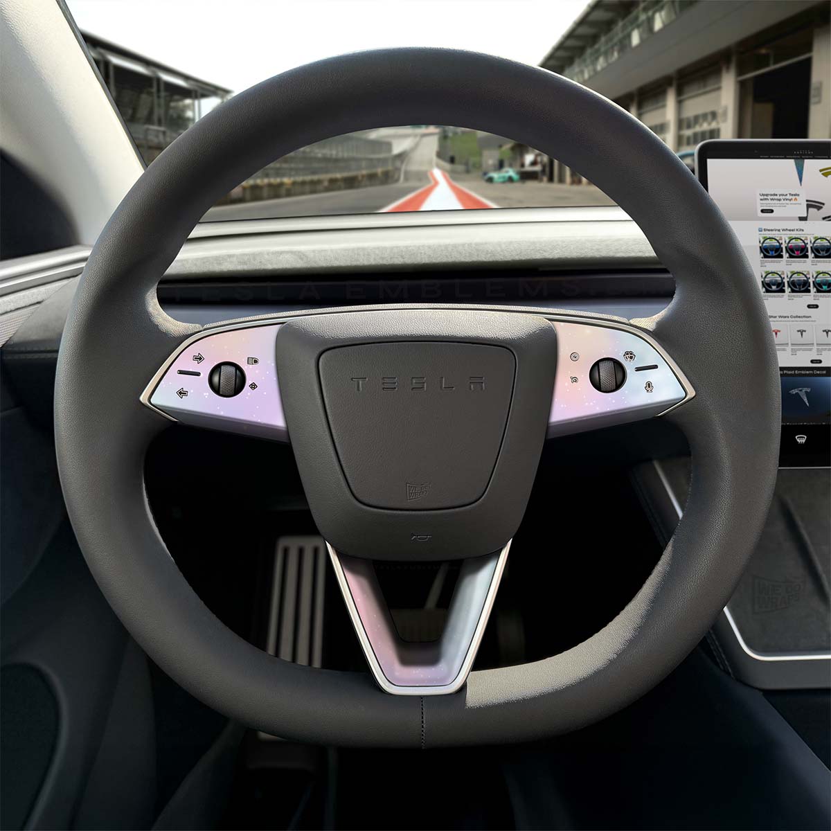 Pastel Galaxy Tesla Steering Wheel Trim Decal Kit (3pcs) | M3 Feb 2024 - '25 Refresh - Tesla Emblems
