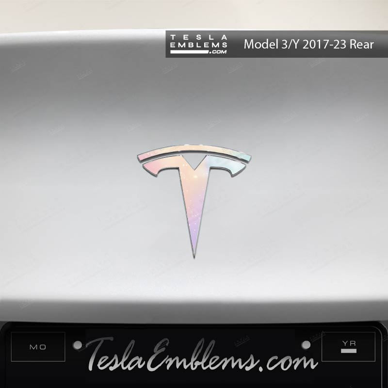 Pastel Galaxy Tesla Emblem Decals (Front + Back) - Tesla Emblems