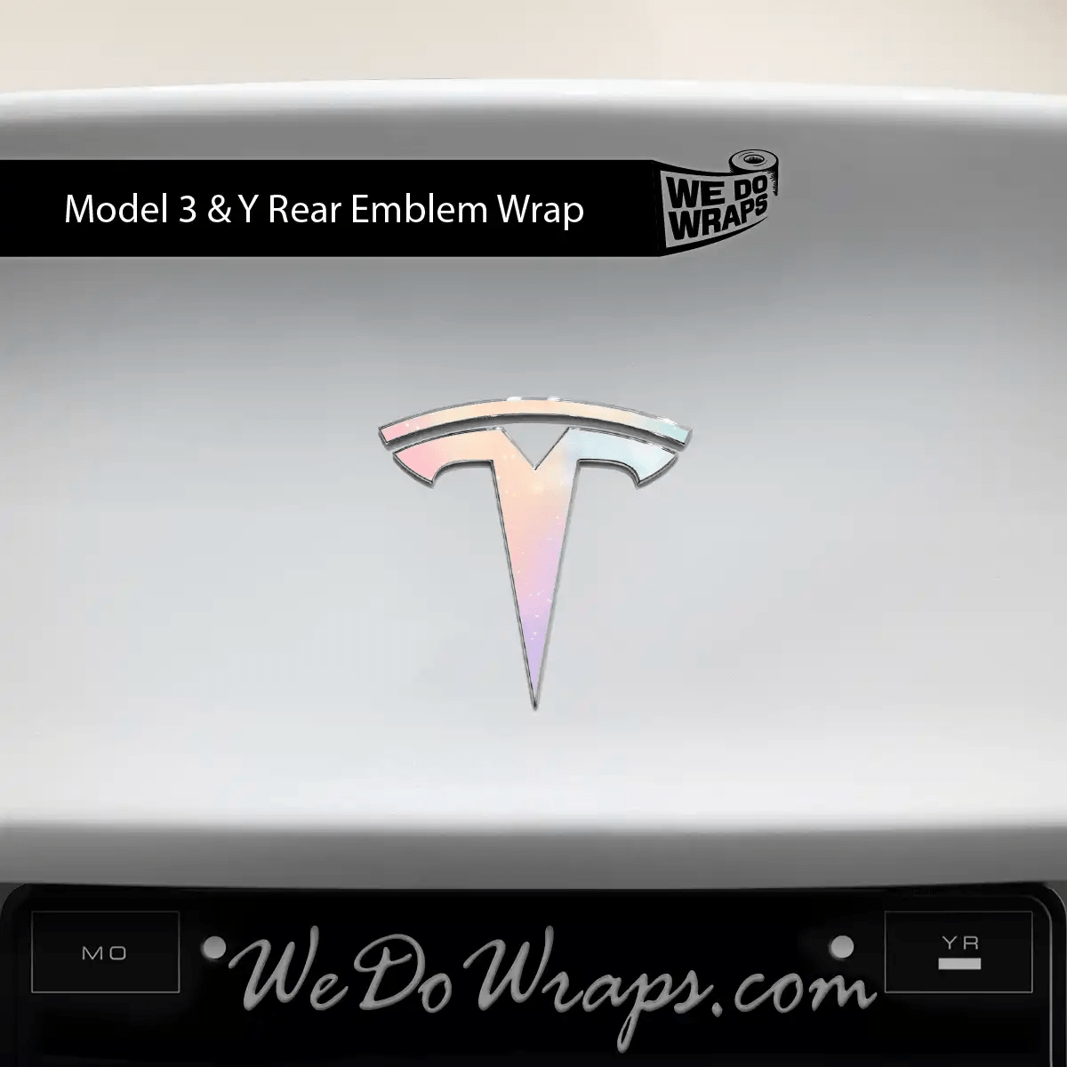 Pastel Galaxy Tesla Emblem Decals (Front + Back) | Model Y - Tesla Emblems