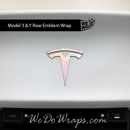 Pastel Galaxy Tesla Emblem Decals (Front + Back) | Model Y - Tesla Emblems