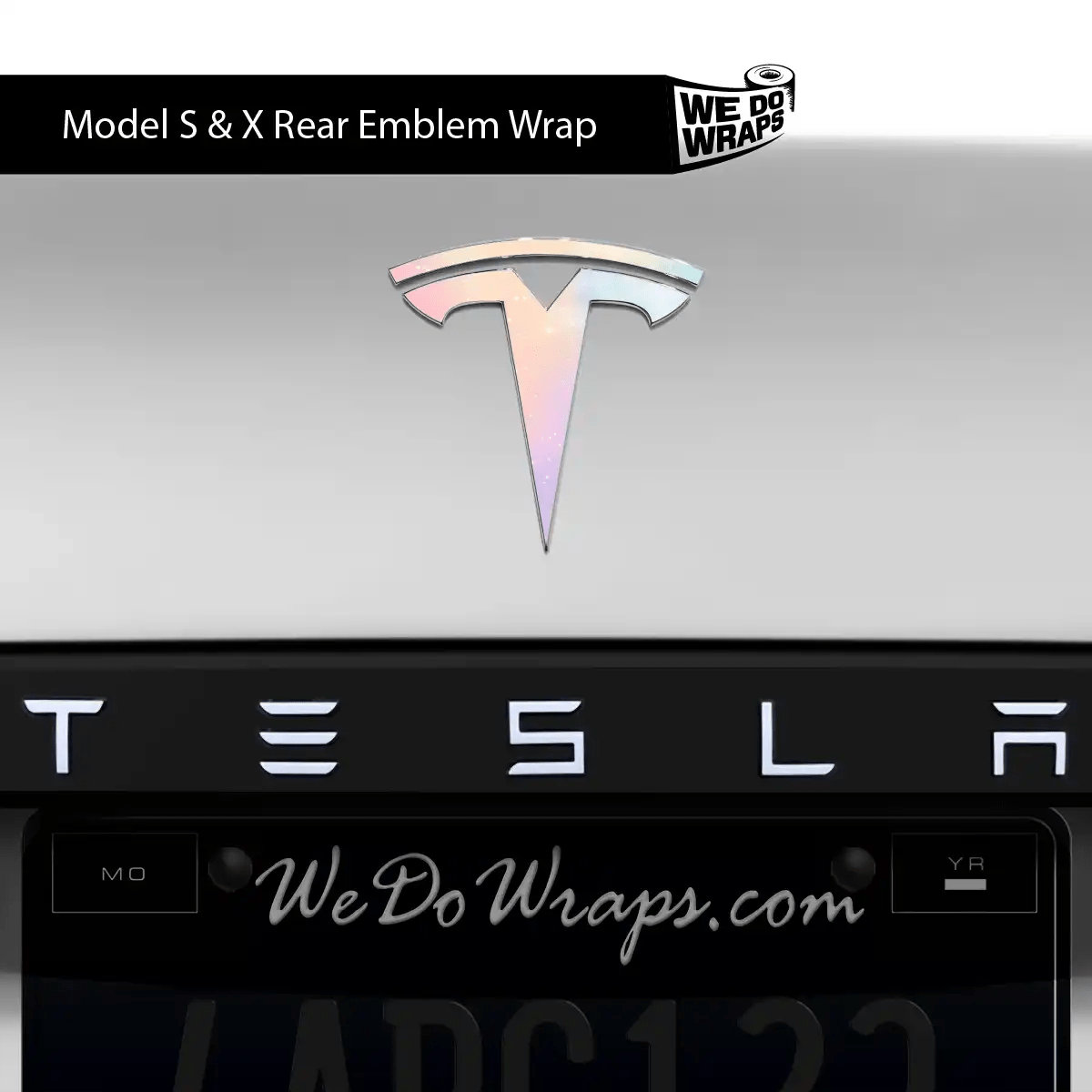 Pastel Galaxy Tesla Emblem Decals (Front + Back) | Model X - Tesla Emblems