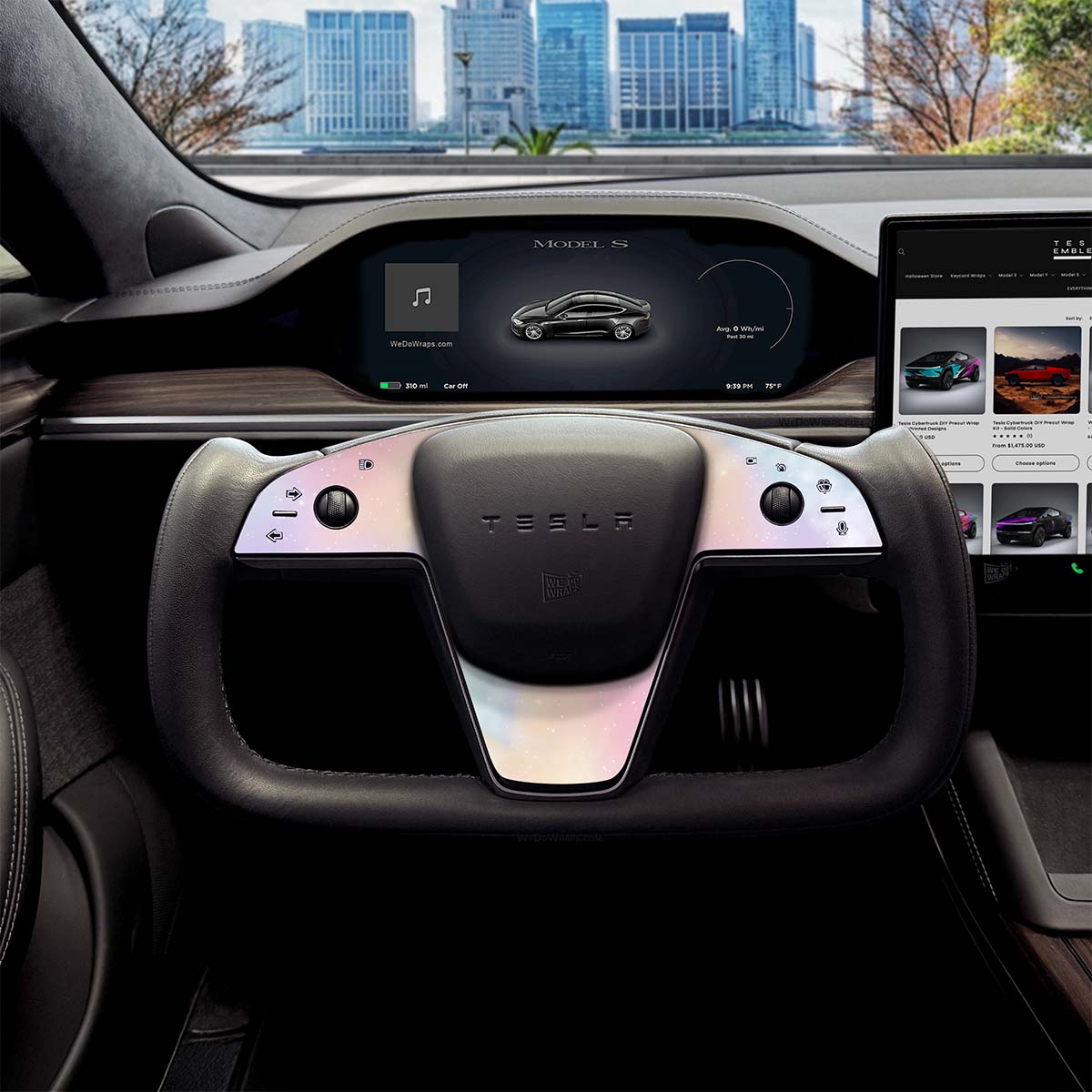 Pastel Galaxy Tesla Steering Wheel Trim Decal Kit (3pcs) | MX ’21-26
