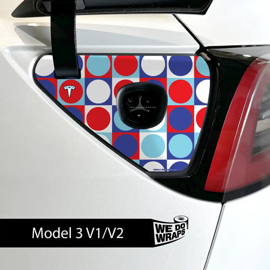 Patriot Pop Charge Port Wrap | Model 3 - Tesla Emblems