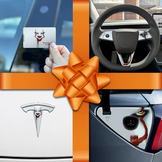 Holiday Bundle Pennywise the Dancing Clown Tesla Wrap Kit | Model Y - Tesla Emblems