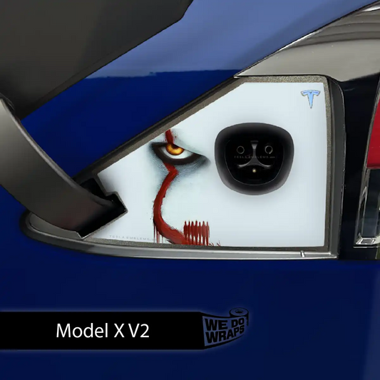 Pennywise the Dancing Clown Tesla Charge Port Wrap | Model X - Tesla Emblems