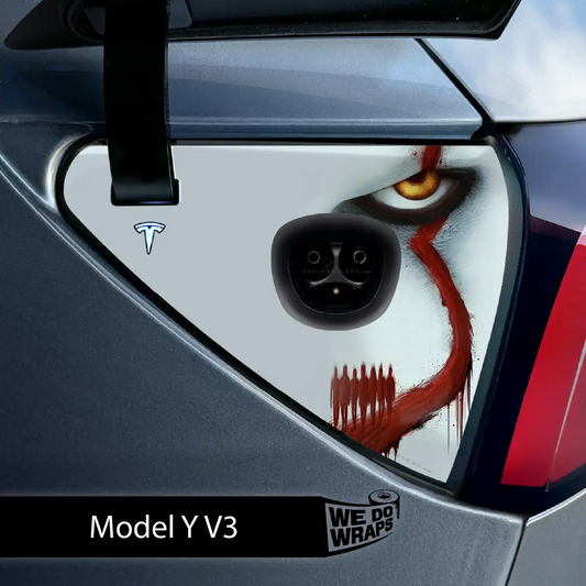 Pennywise the Dancing Clown Tesla Charge Port Wrap | Model Y - Tesla Emblems