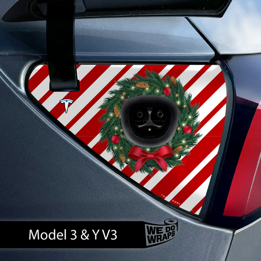Peppermint Tesla Charge Port Wrap | Model Y - Tesla Emblems