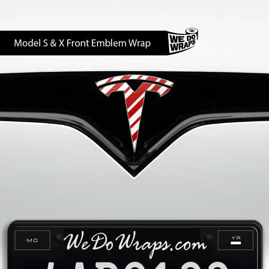 Peppermint Tesla Emblem Decals (Front + Back Emblem Decals) | Model X - Tesla Emblems