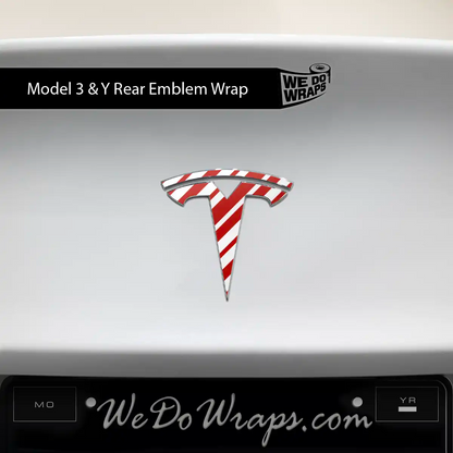 Peppermint Tesla Emblem Decals (Front + Back Emblem Decals) | Model 3 - Tesla Emblems