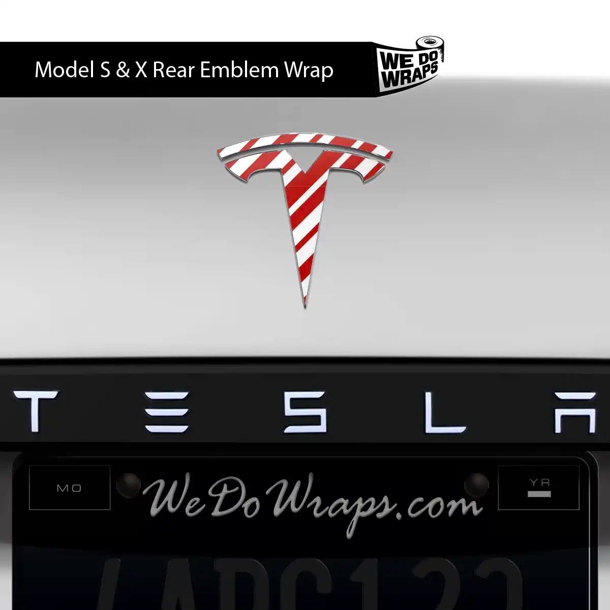 Peppermint Tesla Emblem Decals (Front + Back Emblem Decals) | Model X - Tesla Emblems