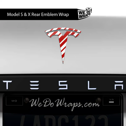 Peppermint Tesla Emblem Decals (Front + Back Emblem Decals) | Model X - Tesla Emblems
