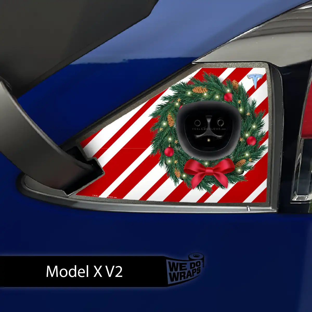 Peppermint Tesla Charge Port Wrap | Model X - Tesla Emblems