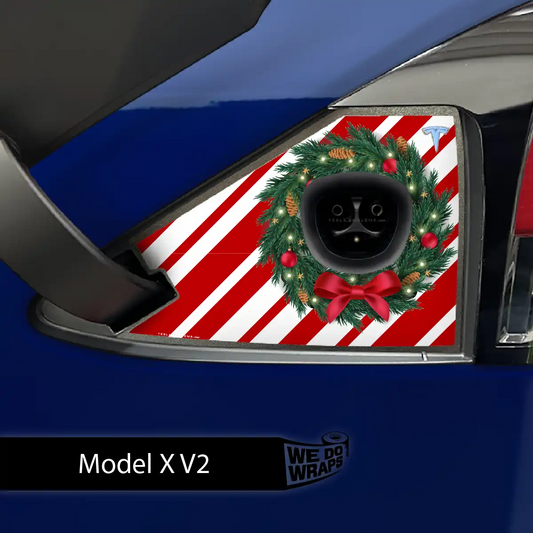 Peppermint Tesla Charge Port Wrap | Model X - Tesla Emblems