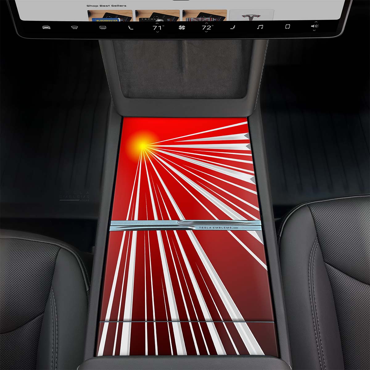 Tesla Launch Performance Mode | Gen3 Center Console Wrap Kit | M3 2024 - ’25 “Highland” & MY 2025 “Juniper” (Copy) - Tesla Emblems
