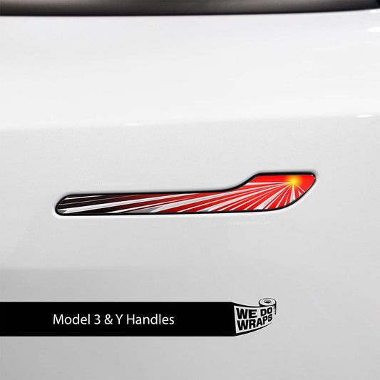 Tesla Launch Performance Mode Tesla Door Handle Decals (4pcs) - Tesla Emblems