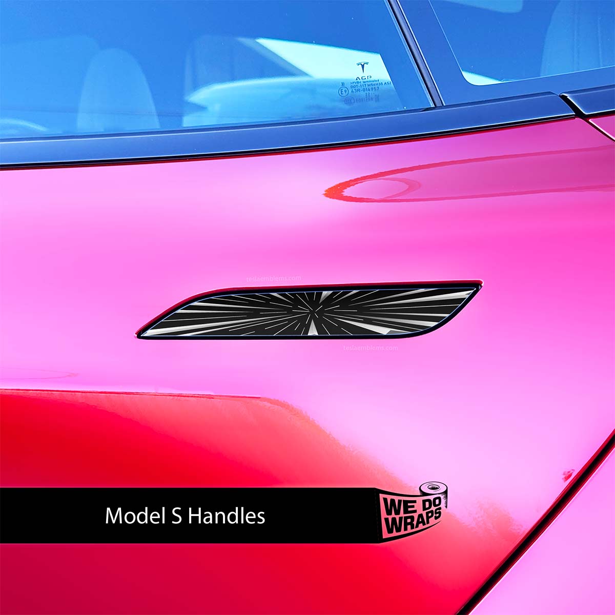 Tesla Ludicrous Performance Mode Tesla Door Handle Decals (4pcs) - Tesla Emblems