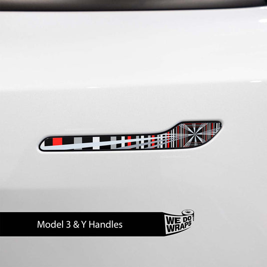 Tesla Plaid Performance Mode Tesla Door Handle Decals (4pcs) - Tesla Emblems
